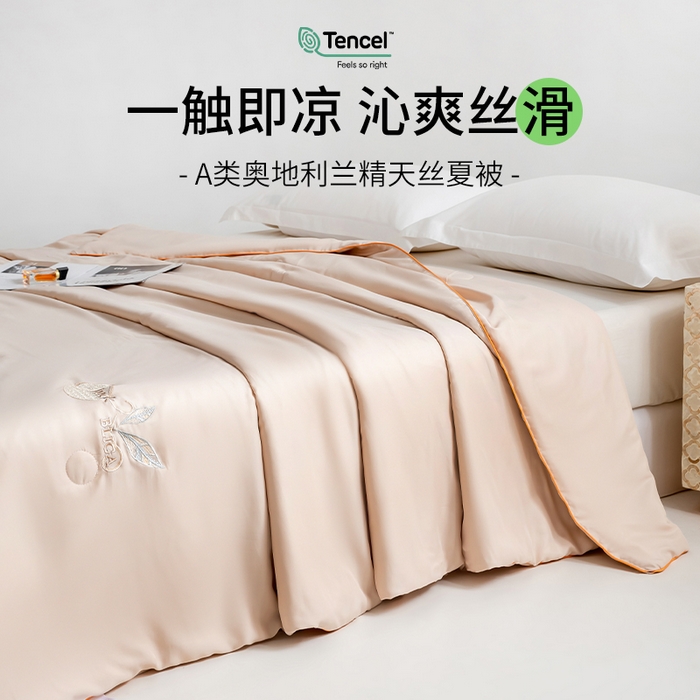 91家纺网 家纺一手货源 找家纺 眠多宝 2025新款奥地利兰精天丝刺绣夏被空调被 言卡