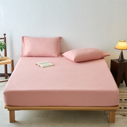 91家纺网 家纺一手货源 找家纺 （总）兰紫橙新款全棉色织全棉纯色水洗棉床笠		 		