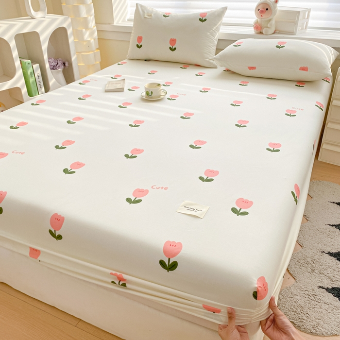 91家纺网 家纺一手货源 找家纺 梵克保罗 2025新款亲肤舒适全棉印花系列床笠 郁金香