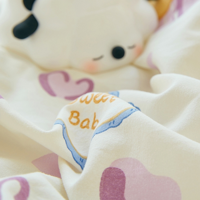 91家纺网 家纺一手货源 找家纺 梦恬佳 2025新款A类水洗皱皱棉夏凉被 甜甜黄油熊