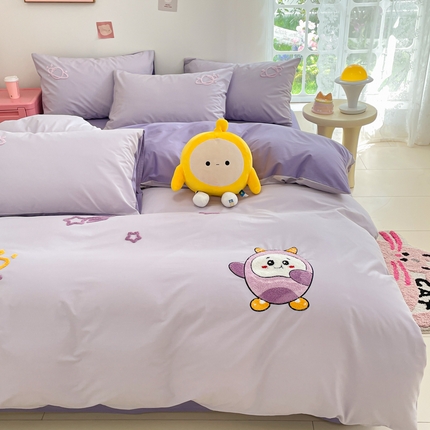 91家纺网 家纺一手货源 找家纺 （总）2025新款全棉水洗棉毛巾绣四件套