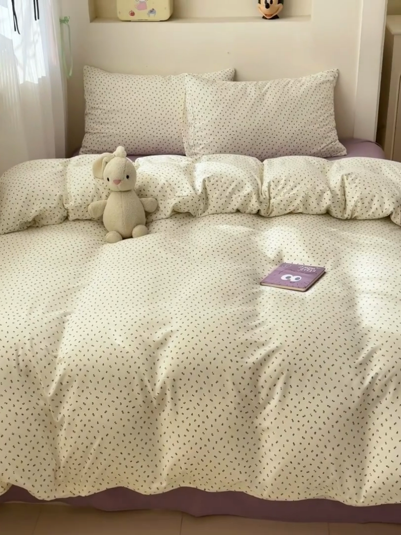 91家纺网 家纺一手货源 找家纺 冕悠家纺 2025新款热款A类高克重针织双层纱四件套系列 （提供买家秀） 繁花协奏