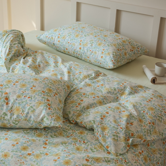 91家纺网 家纺一手货源 找家纺 棉眠 2025新款春夏花间牧歌田园系列四件套 花间牧歌