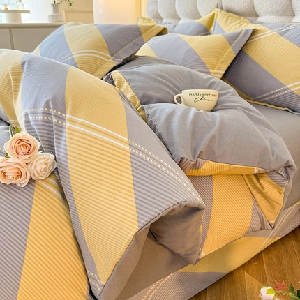 幸嘉轩 2025新款全棉喷气加厚磨毛单被套 轻语时尚