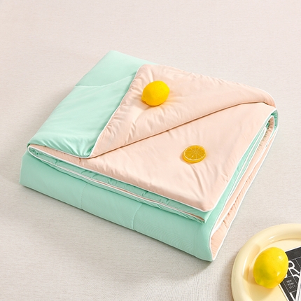 丫丫家纺 2025新款真凉感瓜瓜被 夏日蜜瓜-绿拼粉