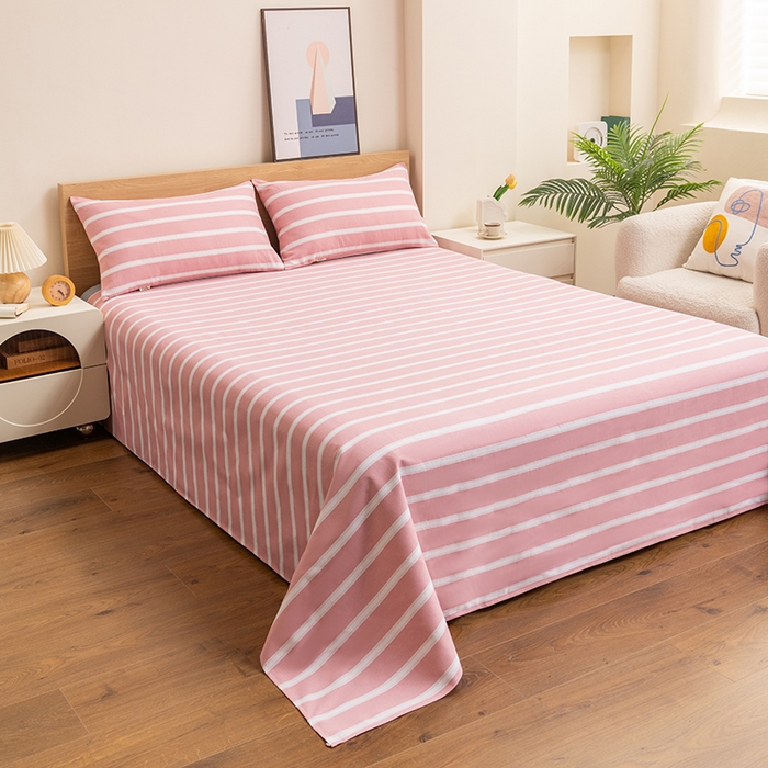 91家纺网 家纺一手货源 找家纺 2025新款老粗布床单老粗布凉席系列-凉席 雅致-粉