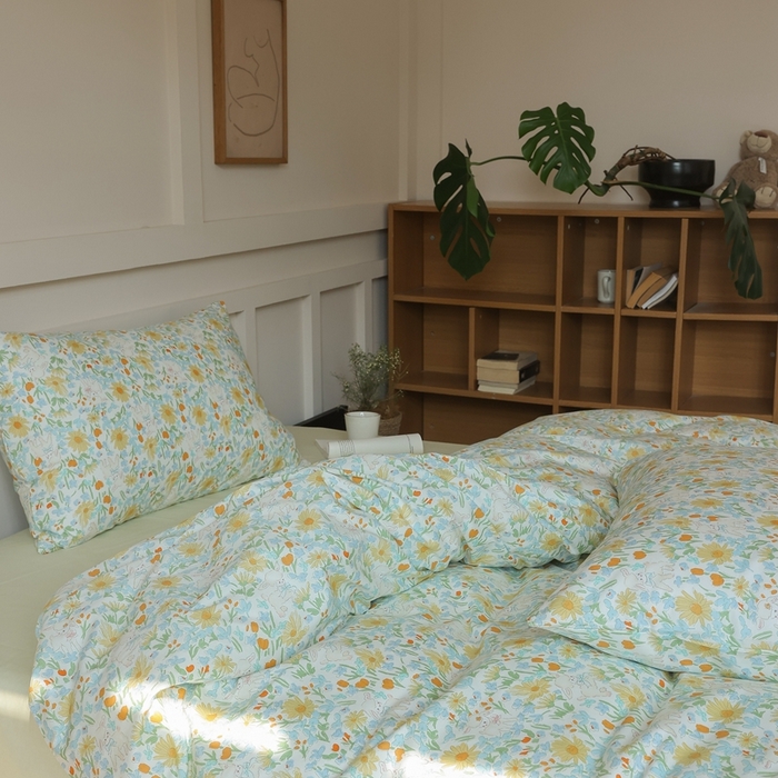 91家纺网 家纺一手货源 找家纺 棉眠 2025新款春夏花间牧歌田园系列四件套 花间牧歌