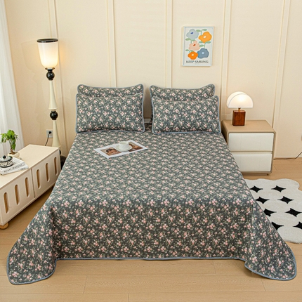 91家纺网 家纺一手货源 找家纺 （总）情煊家纺 2025新款双面全棉床盖夹棉床盖三件套