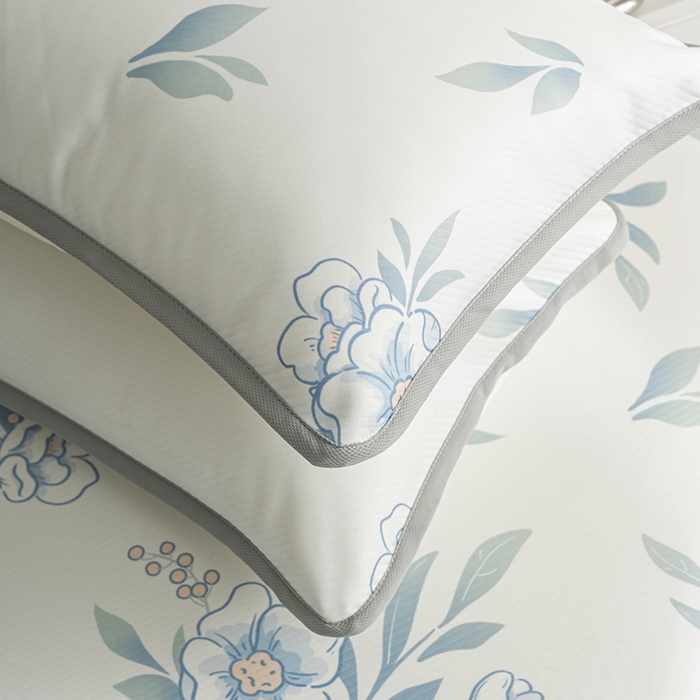 91家纺网 家纺一手货源 找家纺 卢赛尔 2025新款凉感丝提花凉席床笠款 清雅