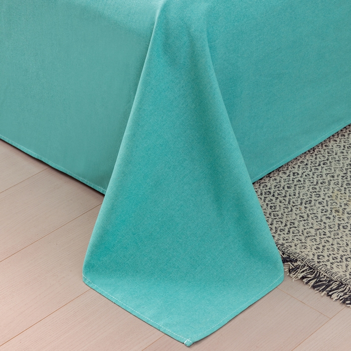 91家纺网 家纺一手货源 找家纺 2025新款老粗布床单老粗布凉席系列-凉席 宝石-青