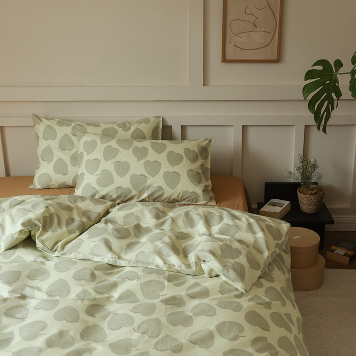 91家纺网 家纺一手货源 找家纺 棉眠 2025新款春夏花间牧歌田园系列四件套 绿影琼枝