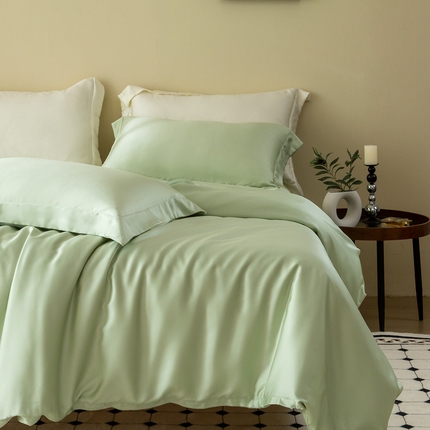 121  2025新款60s支进口兰精天丝四件套-秋风QIUFENG系列（场景一） 秋风-多瑙绿