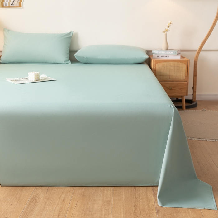 91家纺网 家纺一手货源 找家纺 梵克保罗 2025新款亲肤舒适防水纯色床单 C-墨绿