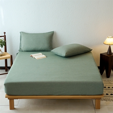 91家纺网 家纺一手货源 找家纺 （总）兰紫橙新款全棉色织全棉纯色水洗棉床笠		 		