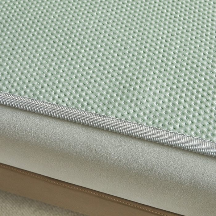 91家纺网 家纺一手货源 找家纺 柔品2025新款PE中分子凉感提花凉席系列 卡迪熊 绿-床席款