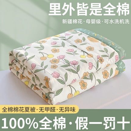 91家纺网 家纺一手货源 找家纺 （自己工厂 有网销大热款 网销帮推可合作优惠）2025新款全棉夏被空调被夏凉被纯棉夏季儿童棉花薄被子 梦游仙境