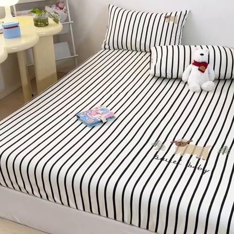 91家纺网 家纺一手货源 找家纺 雅居纺家纺 2025新款全棉老粗布床单床笠 老粗布-小绵羊