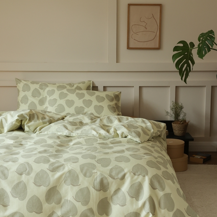 91家纺网 家纺一手货源 找家纺 棉眠 2025新款春夏花间牧歌田园系列四件套 绿影琼枝