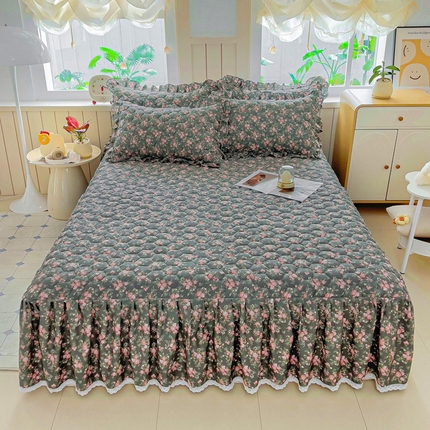 91家纺网 家纺一手货源 找家纺 （总）2025新款全棉夹棉床裙全棉床裙