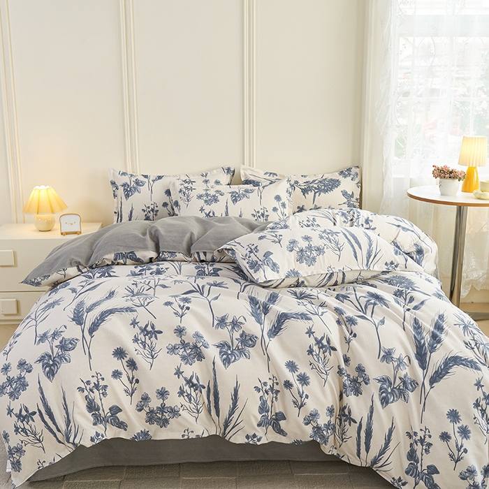 91家纺网 家纺一手货源 找家纺 爱诗诺2025加厚生态棉磨毛四件套高克重植物羊绒四件套大量现货青花瓷