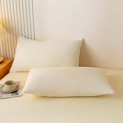 梵克保罗 2025新款亲肤磨毛舒适柔软纯色Q系列枕套 Q-奶油白