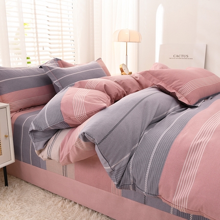 91家纺网 家纺一手货源 找家纺 幸嘉轩 2025新款全棉喷气加厚磨毛单被套 克洛伊-粉