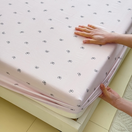 91家纺网 家纺一手货源 找家纺 （总）（买家秀）（爆款花型 不断货）2025年新款A类母婴级针织棉双层纱印花床笠三件套全棉纯棉床笠纯色床笠