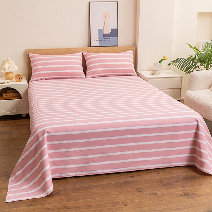 91家纺网 家纺一手货源 找家纺 2025新款老粗布床单老粗布凉席系列-凉席 雅致-粉