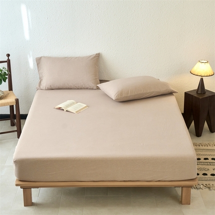 91家纺网 家纺一手货源 找家纺 （总）兰紫橙新款全棉色织全棉纯色水洗棉床笠		 		