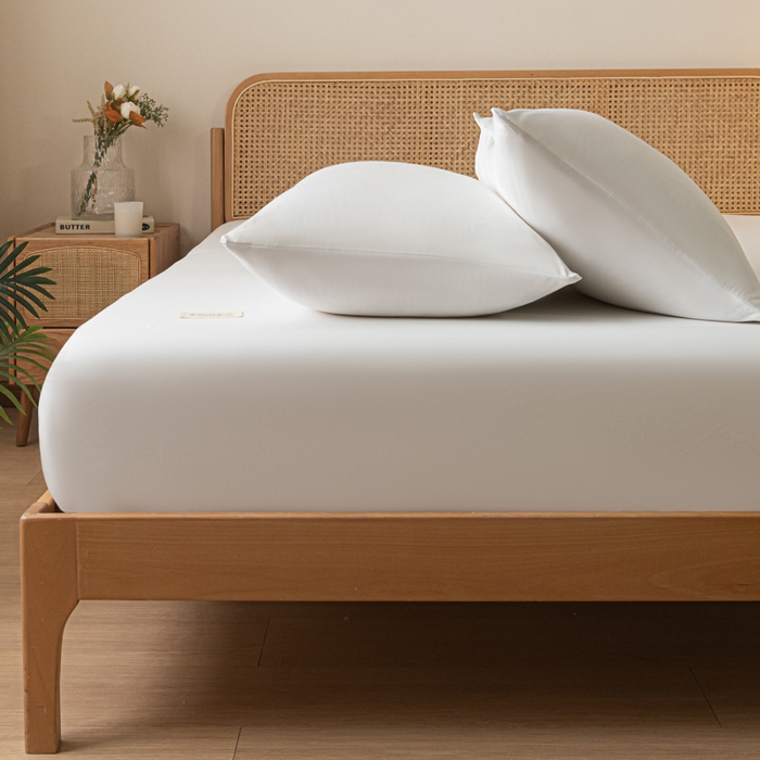 91家纺网 家纺一手货源 找家纺 梵克保罗 2025新款亲肤舒适全棉13372喷气纯色单枕套 雅典白