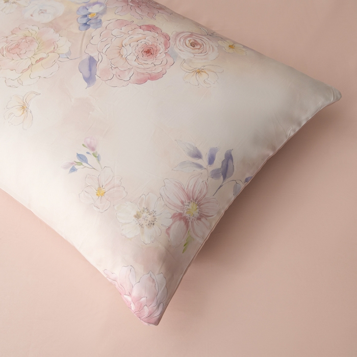 91家纺网 家纺一手货源 找家纺 氧家 2025新款60s贡缎长绒棉数码印花四件套（礼盒装） 花似锦