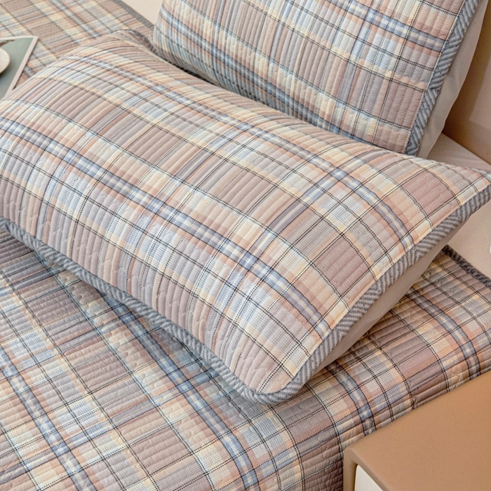 91家纺网 家纺一手货源 找家纺 情煊家纺 2025新款双面全棉夹棉床盖三件套 品质生活