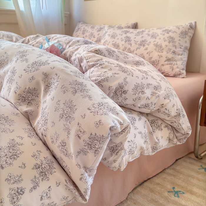 91家纺网 家纺一手货源 找家纺 冕悠家纺 2025新款热款A类高克重针织双层纱四件套系列 （提供买家秀） 桃里桃气