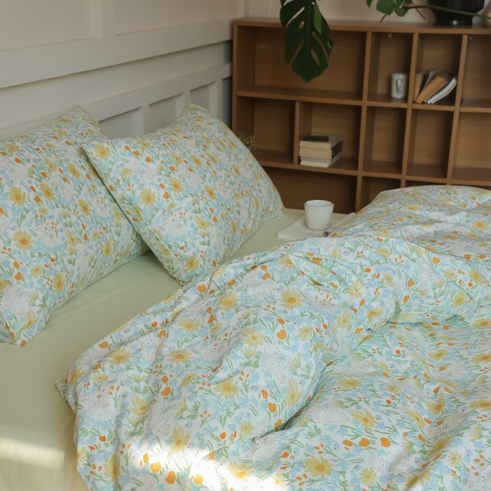 91家纺网 家纺一手货源 找家纺 棉眠 2025新款春夏花间牧歌田园系列四件套 花间牧歌