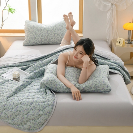 圣靓 2025新款A类针织棉夏被夏凉被 兰花