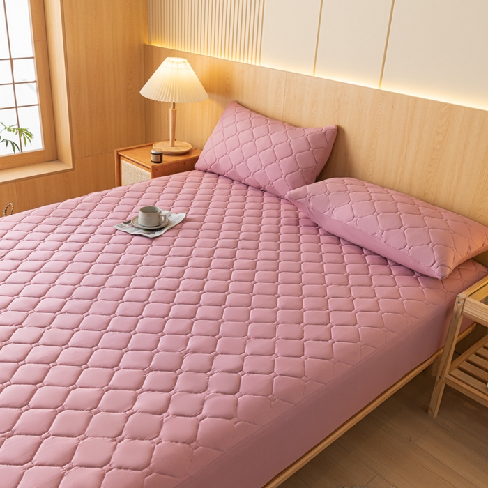 91家纺网 家纺一手货源 找家纺 （总）梵克保罗 2025新款纯色加棉防水大豆纤维床笠