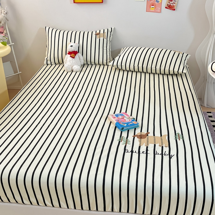 91家纺网 家纺一手货源 找家纺 雅居纺家纺 2025新款全棉老粗布床单床笠 老粗布-小绵羊