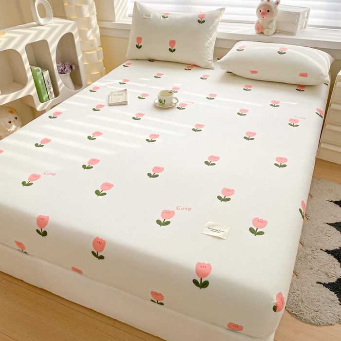 91家纺网 家纺一手货源 找家纺 梵克保罗 2025新款亲肤舒适全棉印花系列床笠 郁金香