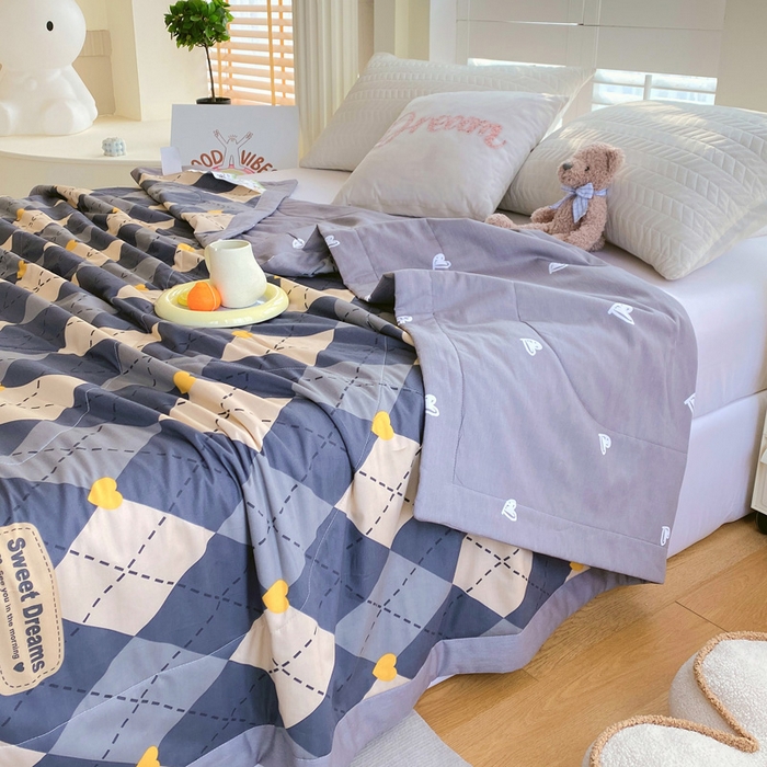 91家纺网 家纺一手货源 找家纺 （自己工厂 有网销大热款 网销帮推可合作优惠）2025新款全棉夏被空调被夏凉被纯棉夏季儿童棉花薄被子 格韵空间