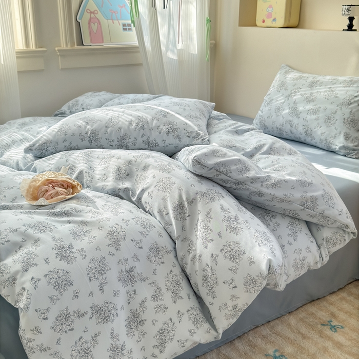 91家纺网 家纺一手货源 找家纺 冕悠家纺 2025新款热款A类高克重针织双层纱四件套系列 （提供买家秀） 遇见四月