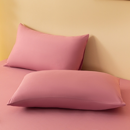 91家纺网 家纺一手货源 找家纺 梵克保罗 2025新款简约纯色亲肤磨毛枕套 豆沙