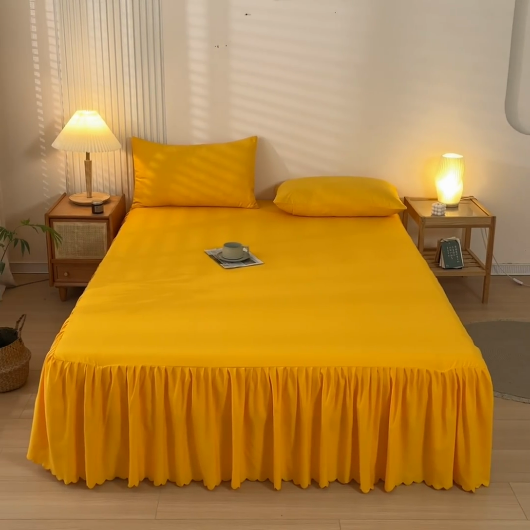 91家纺网 家纺一手货源 找家纺 （总）梵克保罗 2025新款亲肤磨毛舒适柔软纯色Q系列床裙