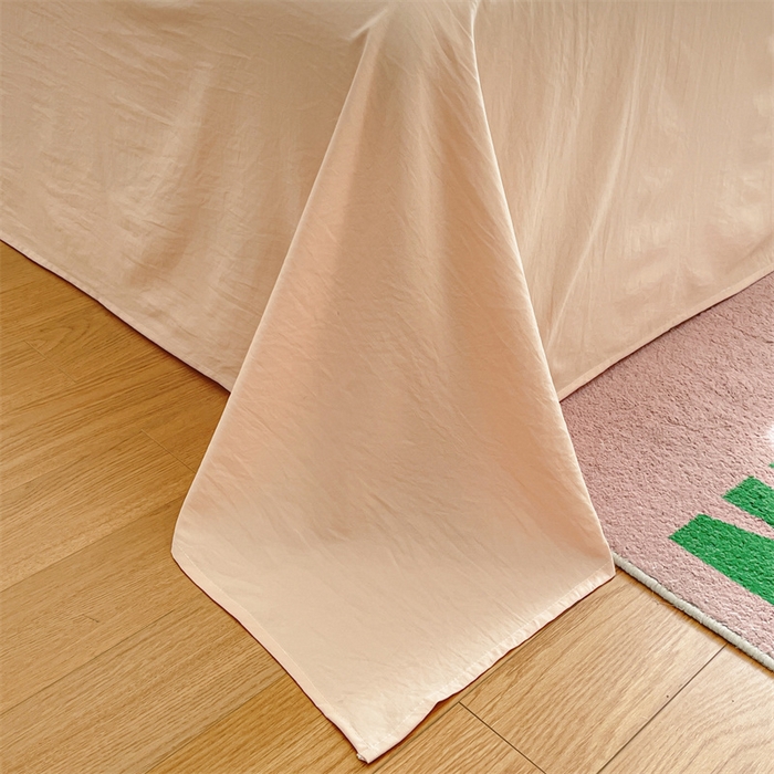 91家纺网 家纺一手货源 找家纺 星座家纺 2025新款水洗棉毛巾绣四件套 笑脸KT 杏格