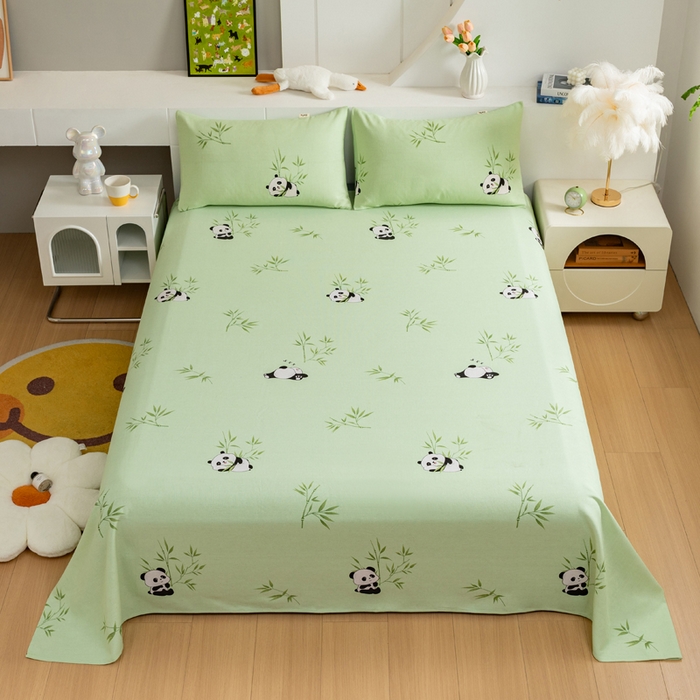 91家纺网 家纺一手货源 找家纺 2025新款老粗布床单老粗布凉席三件套系列-床单 竹趣