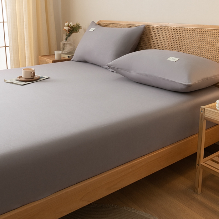 91家纺网 家纺一手货源 找家纺 梵克保罗 2025新款亲肤舒适全棉13372喷气纯色单枕套 灰色