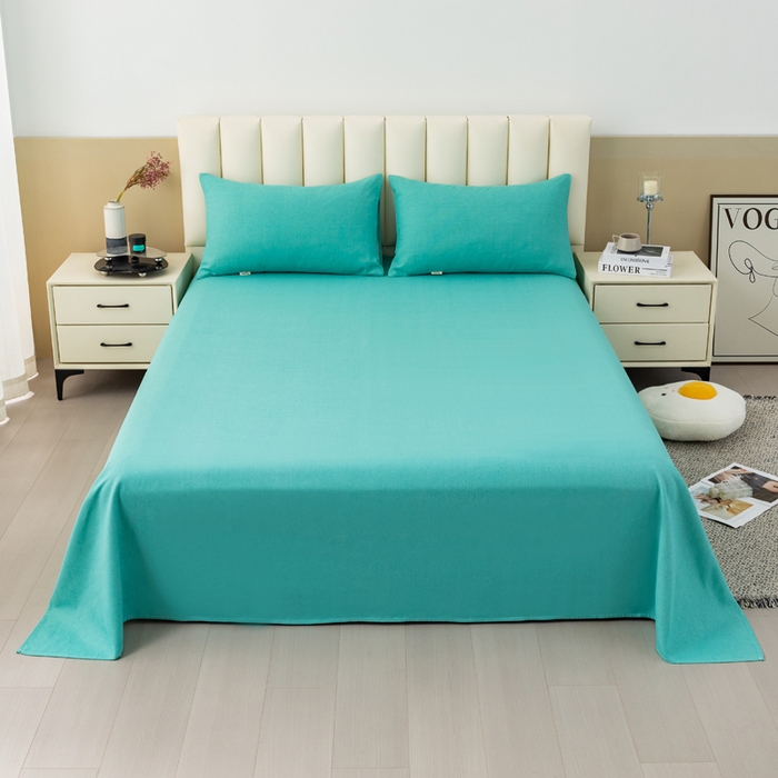 91家纺网 家纺一手货源 找家纺 2025新款老粗布床单老粗布凉席系列-凉席 宝石-青