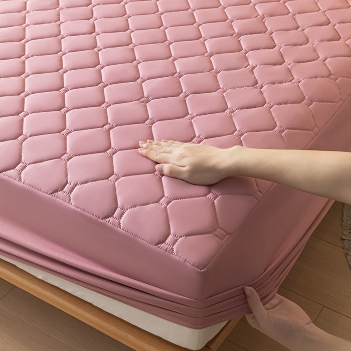 91家纺网 家纺一手货源 找家纺 （总）梵克保罗 2025新款纯色加棉防水大豆纤维床笠