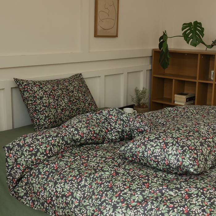 91家纺网 家纺一手货源 找家纺 棉眠 2025新款春夏花间牧歌田园系列四件套 小红莓