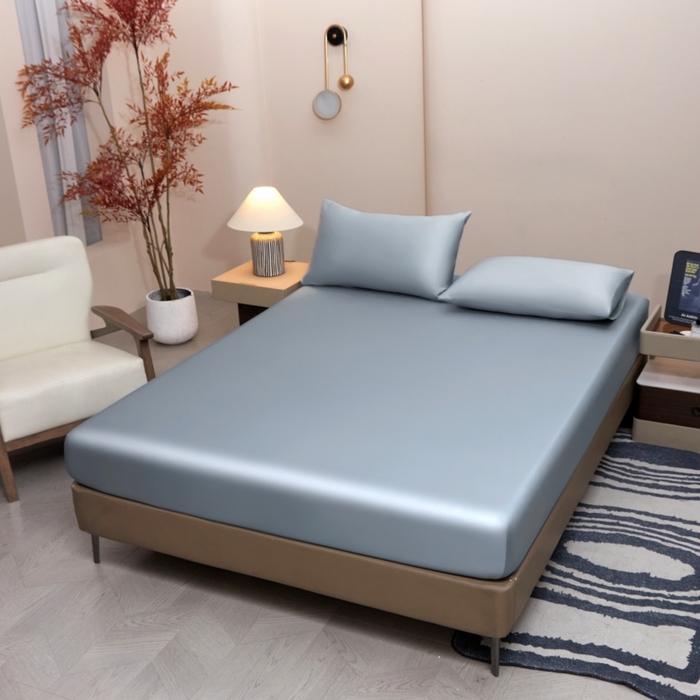 91家纺网 家纺一手货源 找家纺 梵克保罗 2025新款100支50双股全棉单品枕套 50双股-雾霾蓝