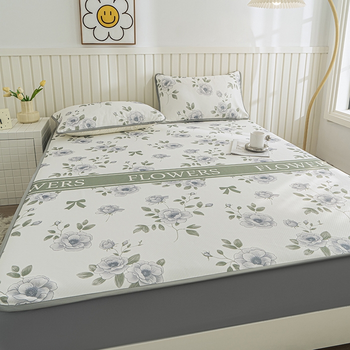 91家纺网 家纺一手货源 找家纺 （总）卢赛尔 2025新款凉感丝提花凉席床笠款